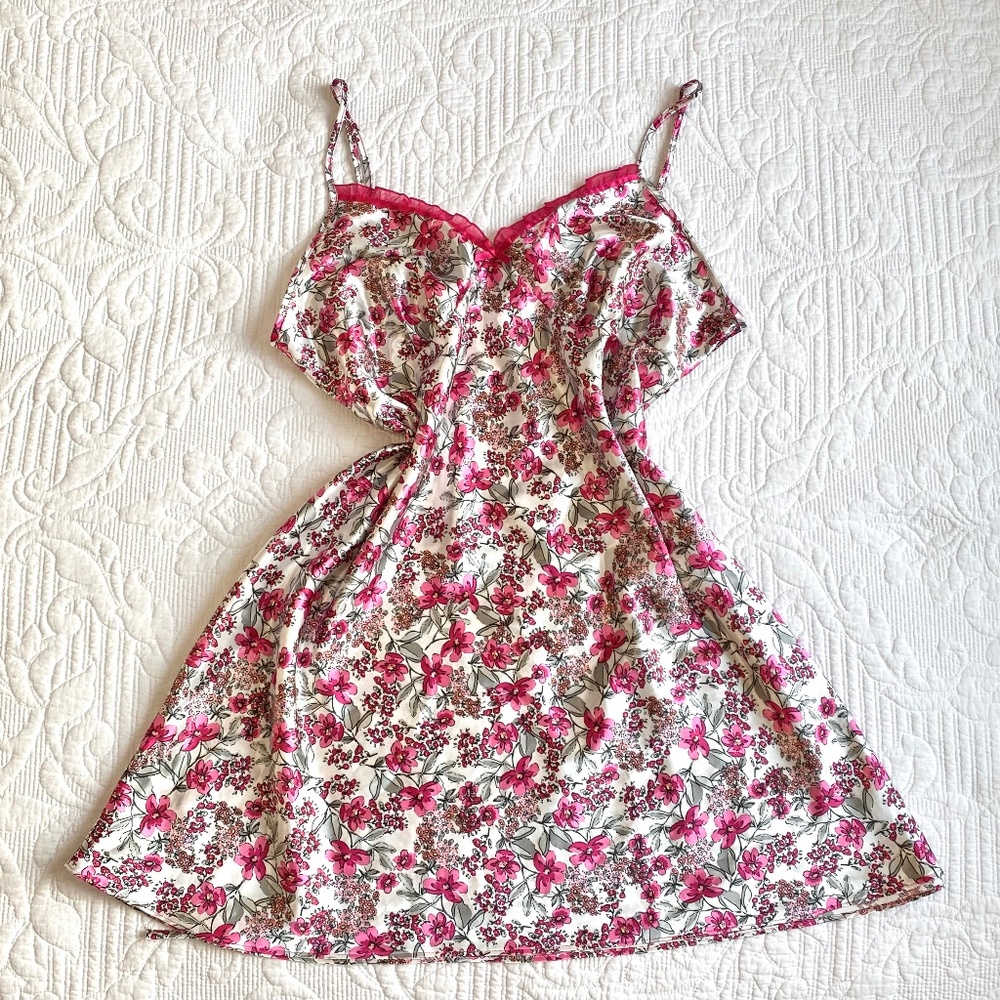 Y2K Adonna Floral Mini Slip Dress Sie XL